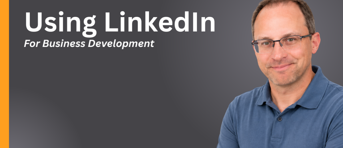 Man promoting LinkedIn for business development